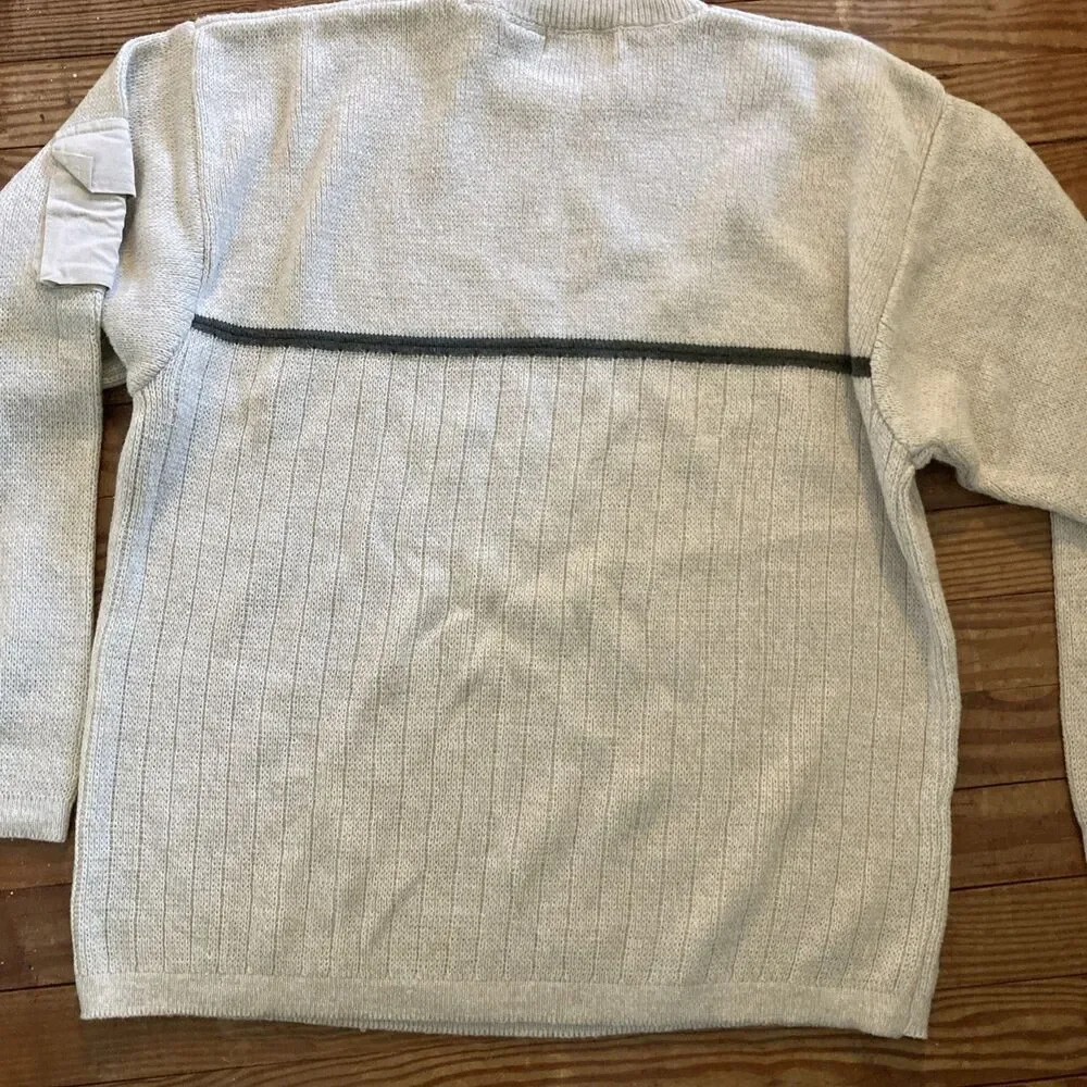 Y2K XTreme Gear XG Mens‎ L Beige Crew Neck Long Sleeve Sweater Skater VTG Grunge
